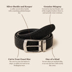 Black Stingray Belt: buckle, skin, cut to your size, one of a kind