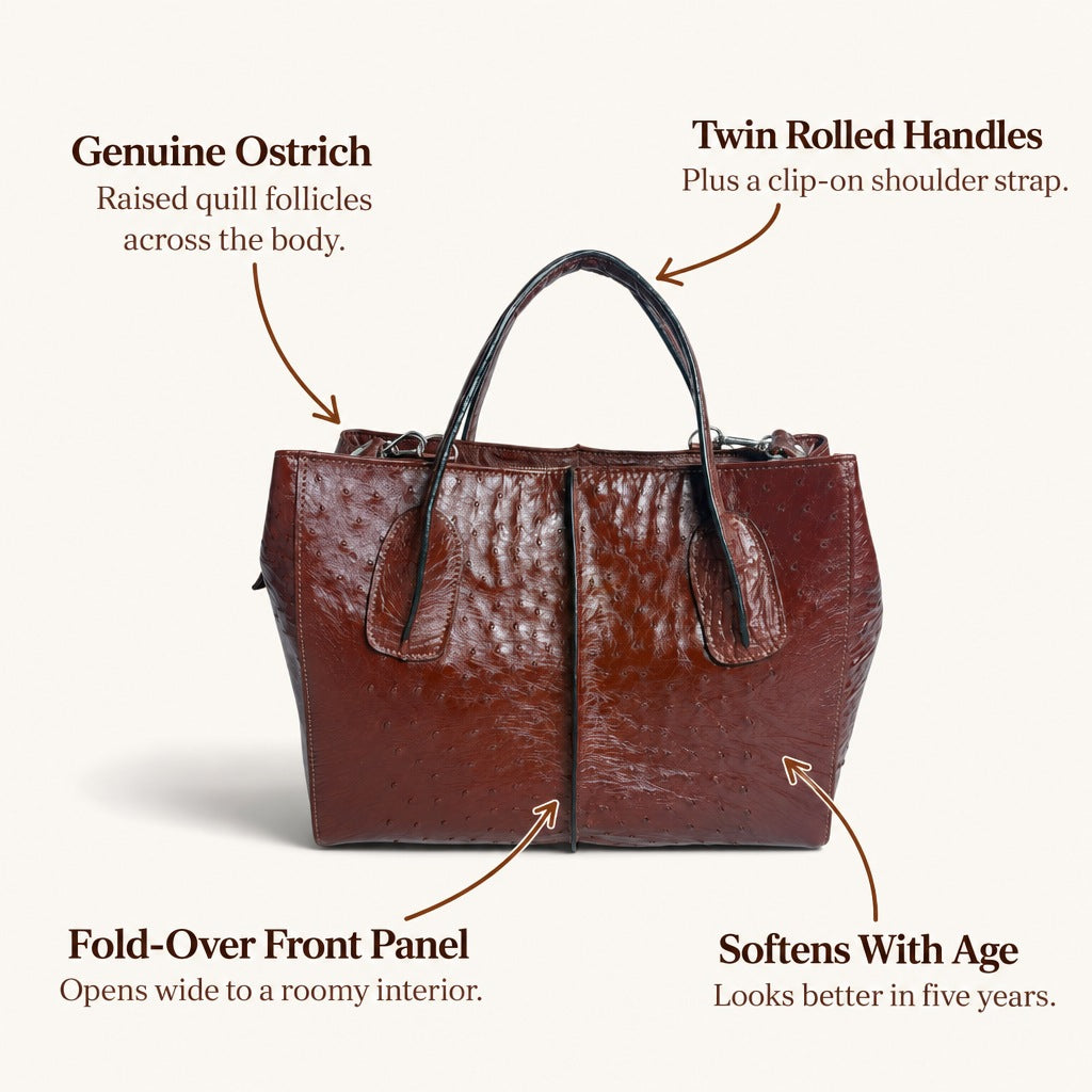 Ostrich Tote: features and details
