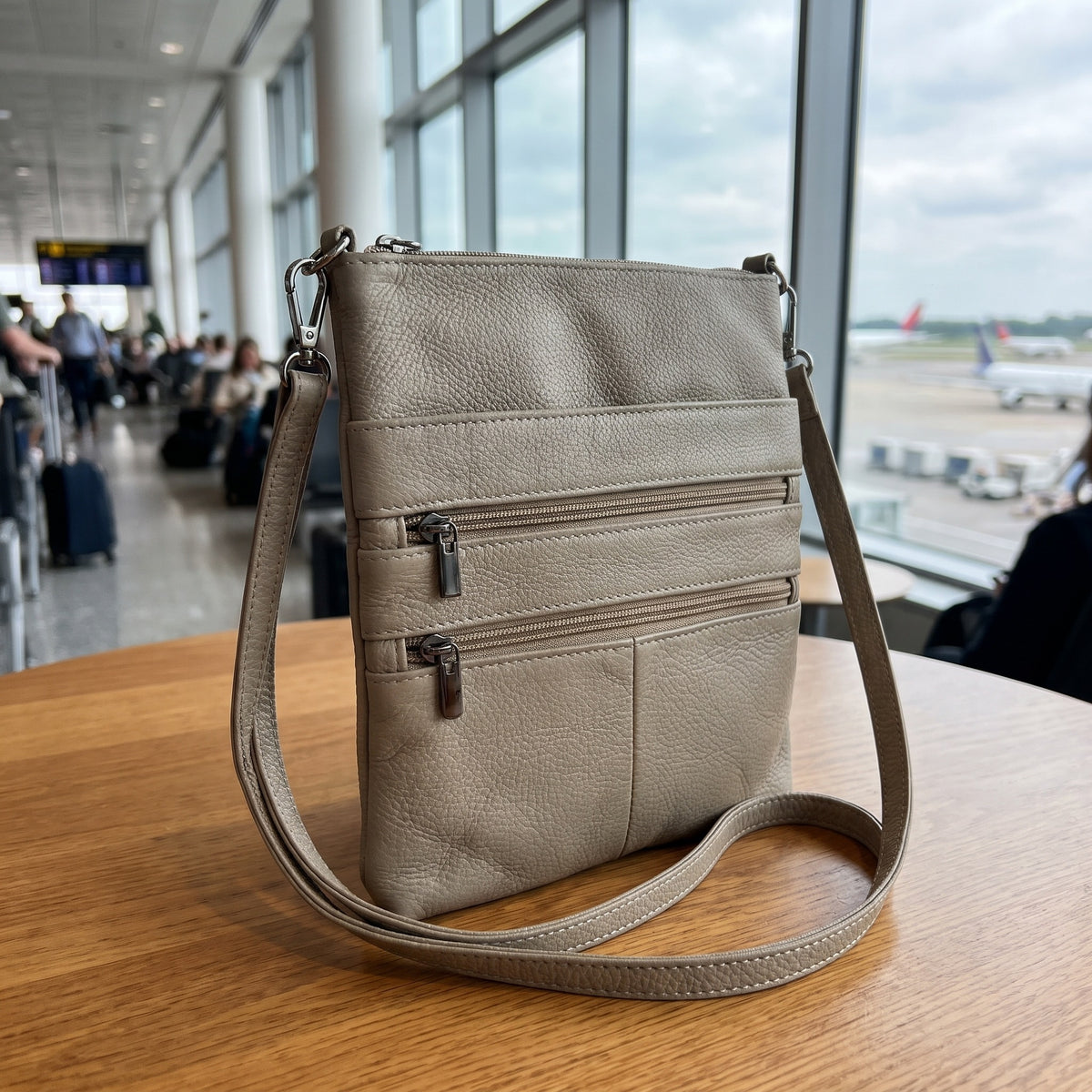 Everyday Travel Bag in Beige, front view [Beige]