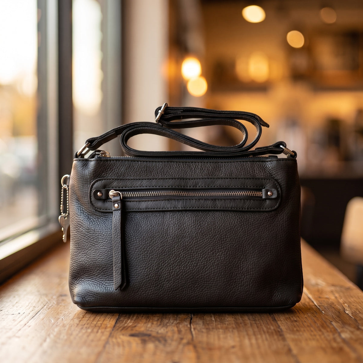 Concealed Carry Purse in Black, front [Black]