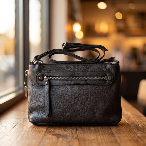 Concealed Carry Purse in Black, front [Black]