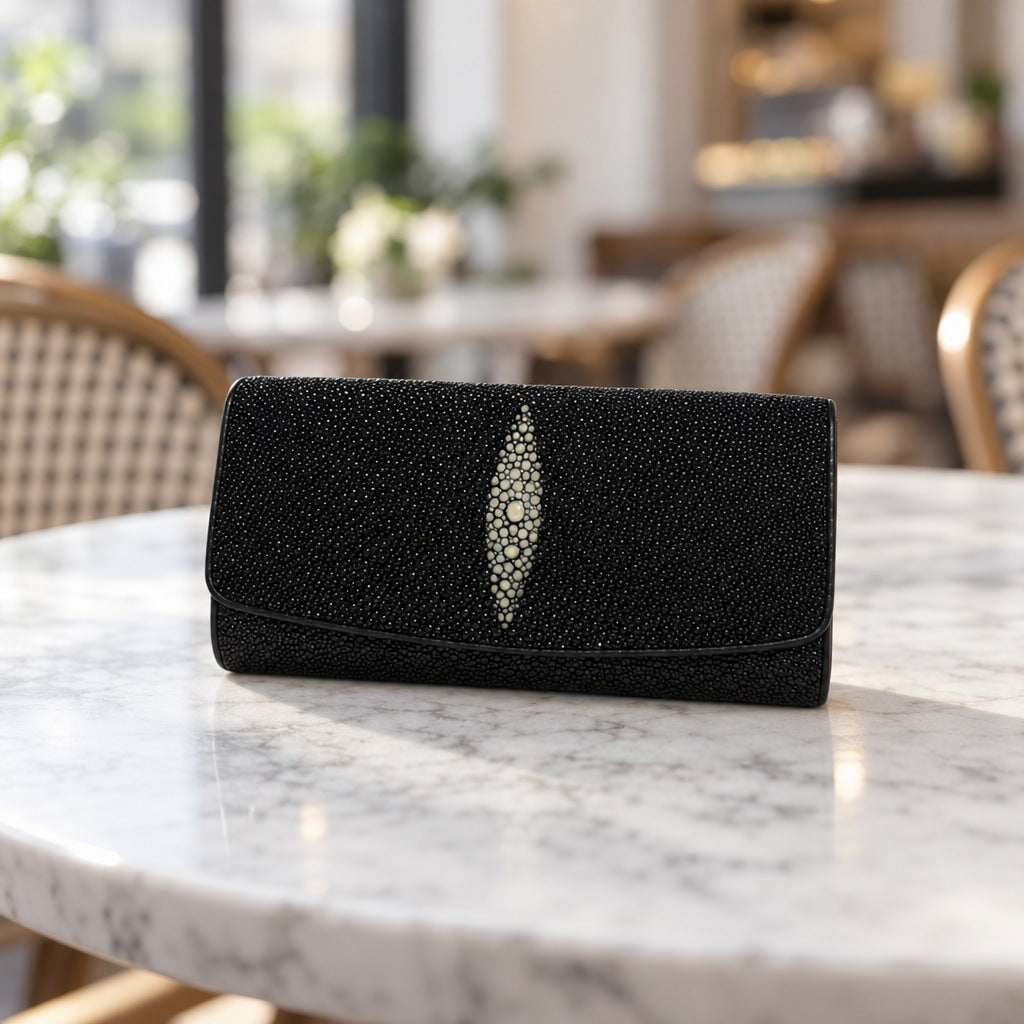 Stingray Clutch Wallet in Black [Black]