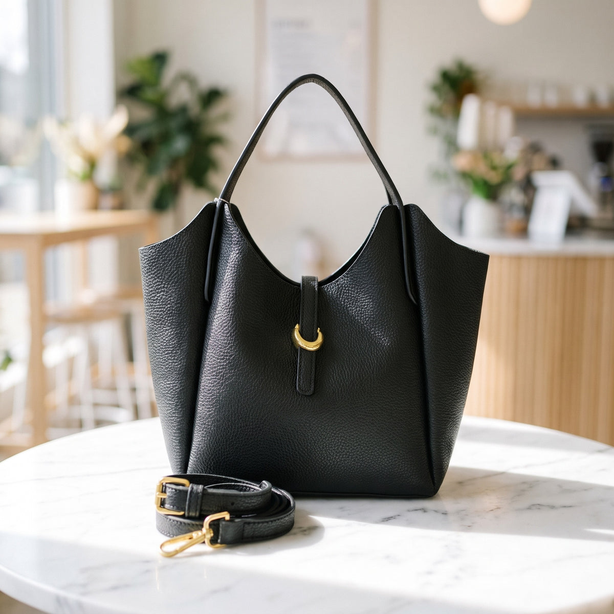Snap Purse in Black, front view [Black]