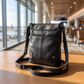 Large Travel Shoulder Bag in Black, front view [Black]