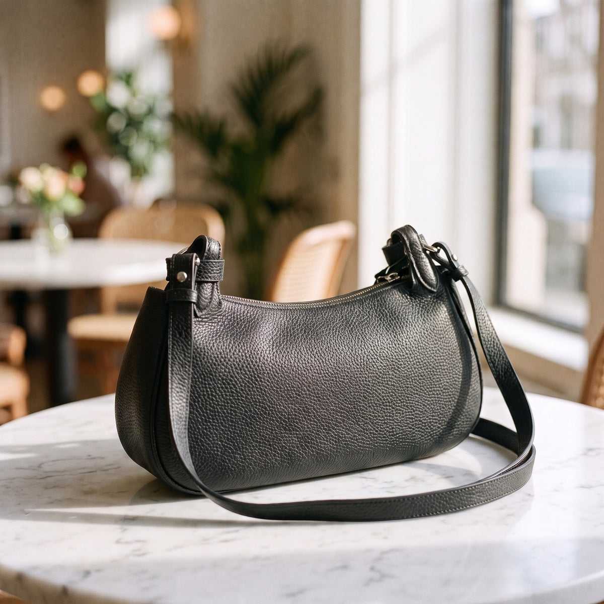 Key Purse in Black, back view [Black]
