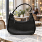 Zipper Purse in Black, back view [Black]