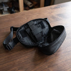 Concealed Carry Fanny Pack in Black, open, showing the holster compartment [Black]