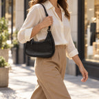 Zipper Purse in Black, worn [Black]