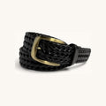 Braided Leather Belt - Black Braided Leather Belt