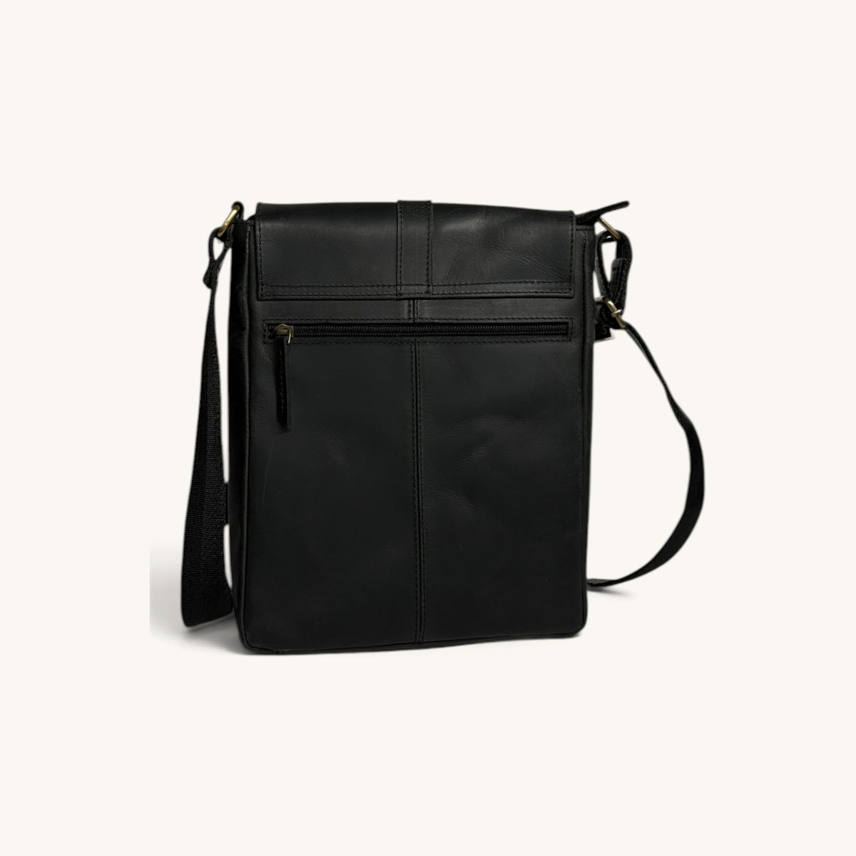 Buckle Messenger Satchel - Black