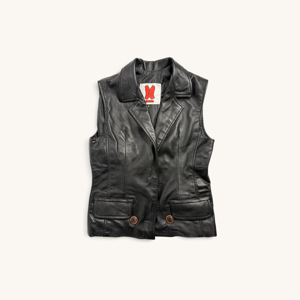 Collared Leather Vest