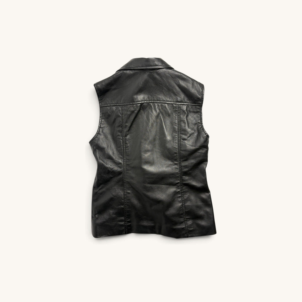 Collared Leather Vest