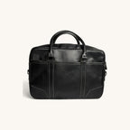 Contrast Stitch Briefcase - Black