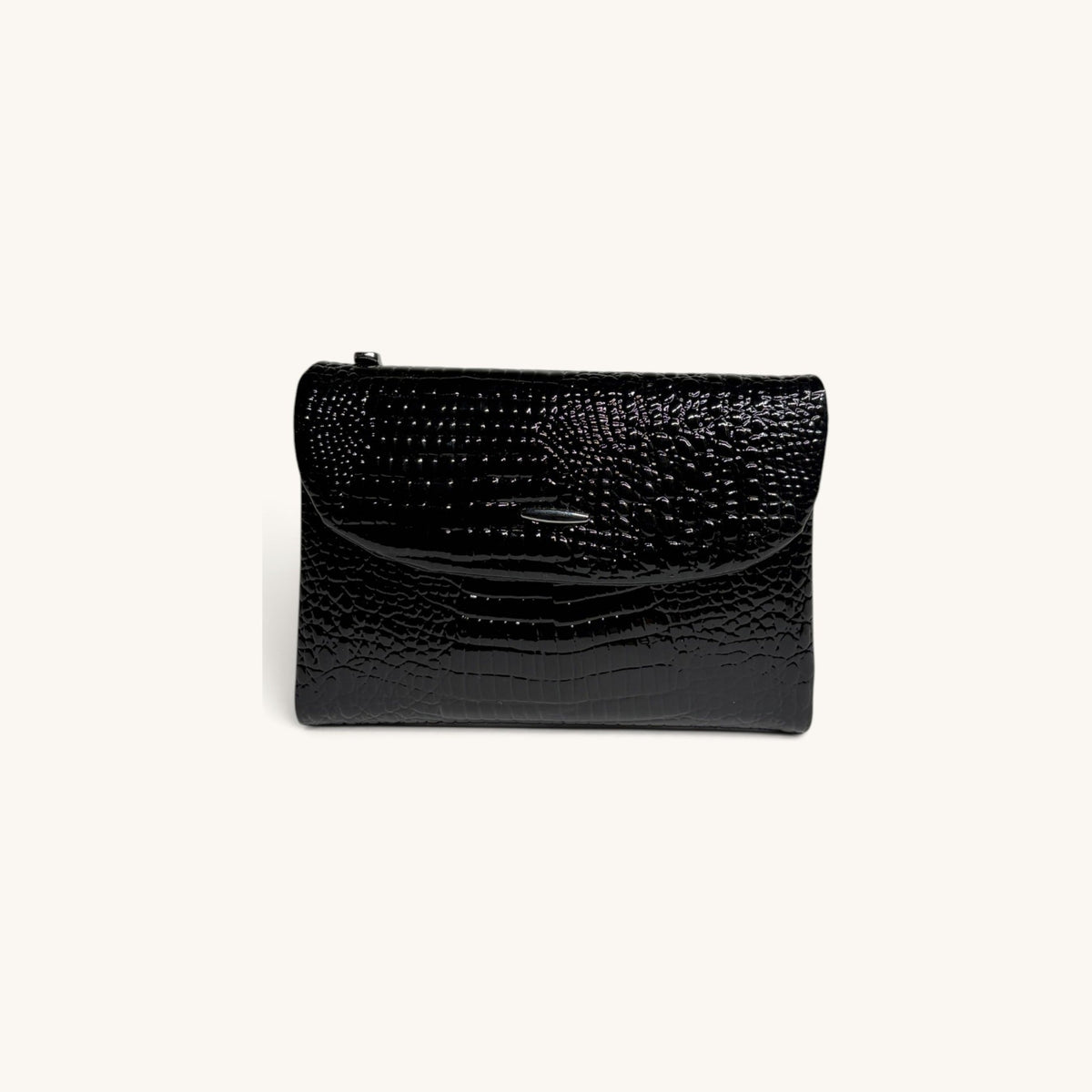 Croc-Embossed Clutch