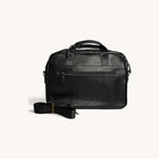 Pebbled Leather Briefcase - Black