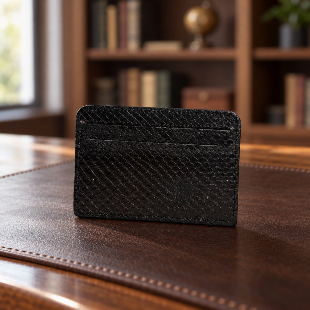 Exotic Card Case in Black Snakeskin [Black Snakeskin]