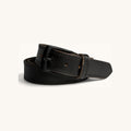 Stitched Leather Belt - Black Stitched Leather Belt