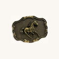 Horse Scroll Buckle - Brass Horse Scroll Buckle