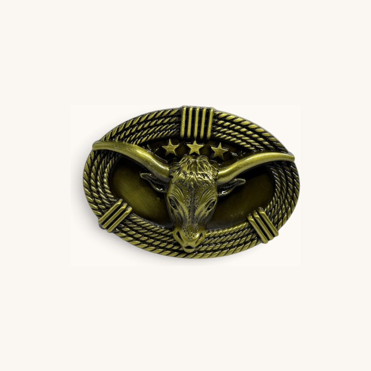 Longhorn Lasso Buckle - Brass Longhorn Lasso Buckle