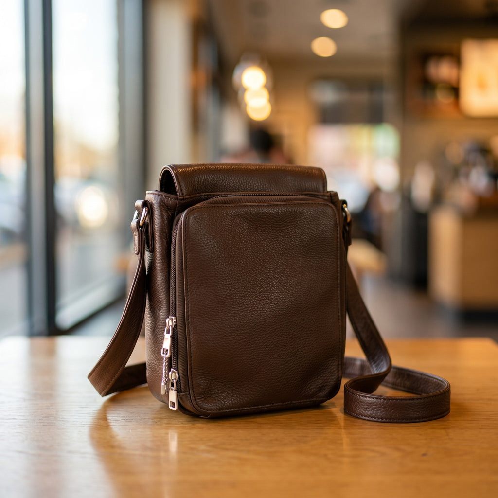 Concealed Carry Flap Crossbody in Brown, front [Brown]