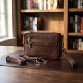 Concealed Carry Zip Crossbody in Brown, front [Brown]