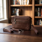 Concealed Carry Zip Crossbody in Brown, front [Brown]