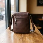 Concealed Carry Flap Crossbody in Brown, back [Brown]