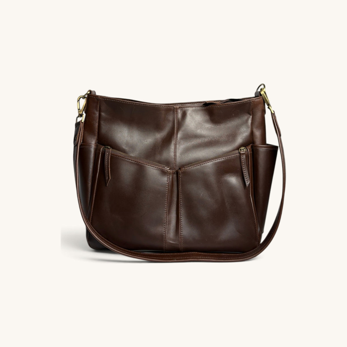 Large Shoulder Tote - Brown