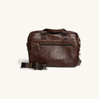 Pebbled Leather Briefcase - Brown