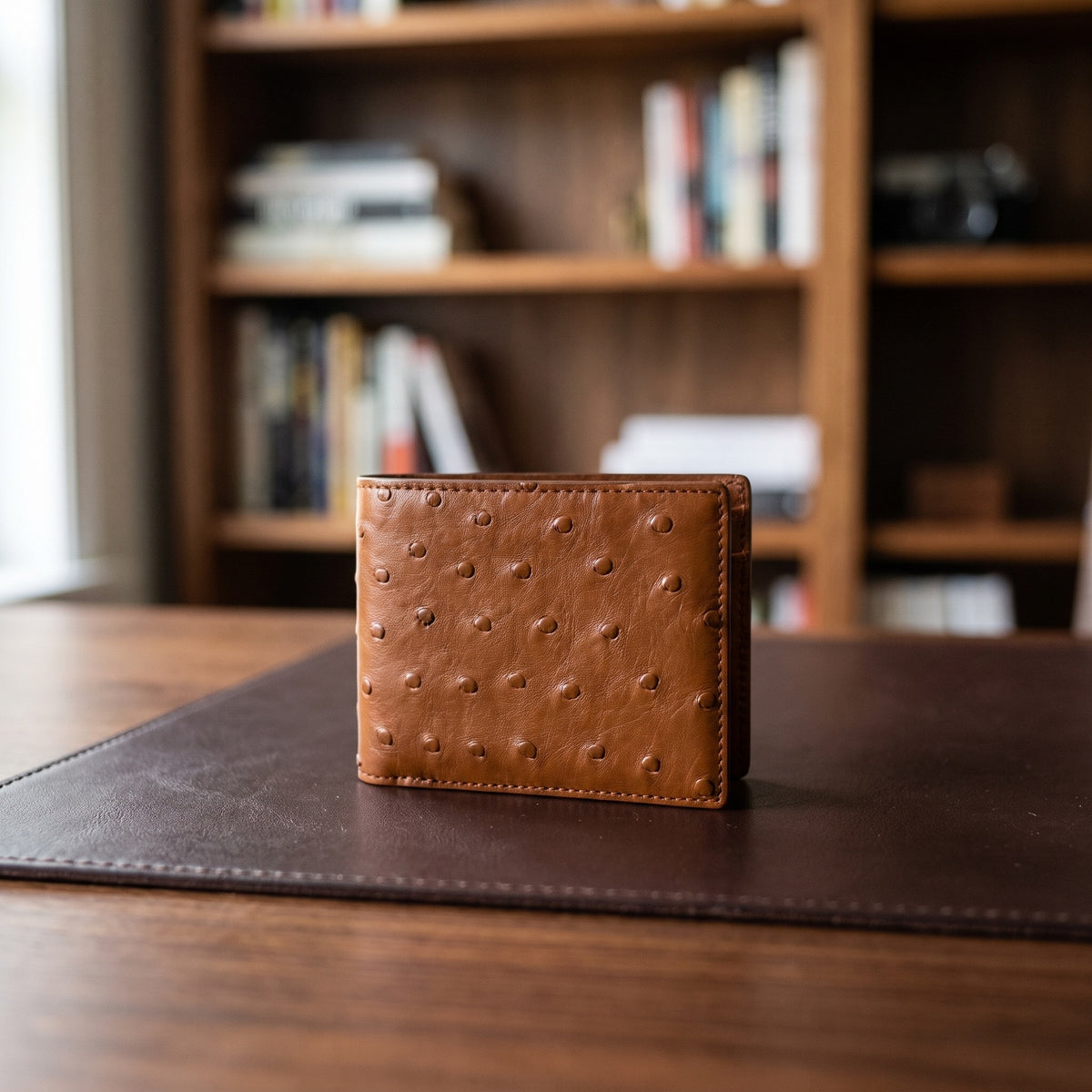 Ostrich Bifold in Cognac [Cognac]