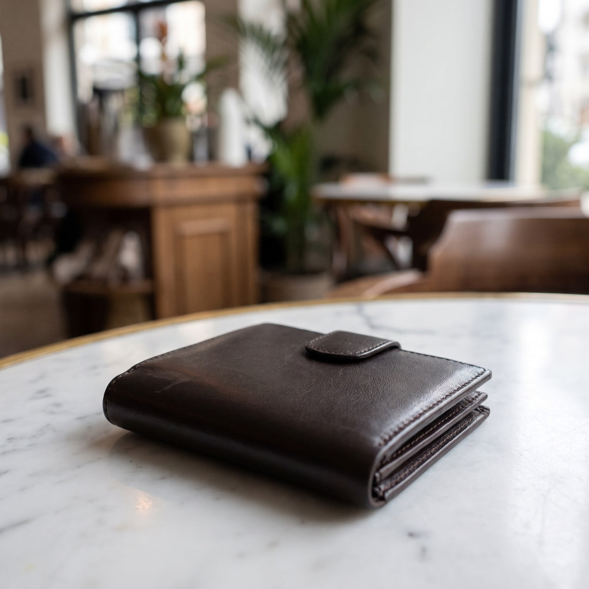 Compact Flap Wallet in Dark Brown [Dark Brown]