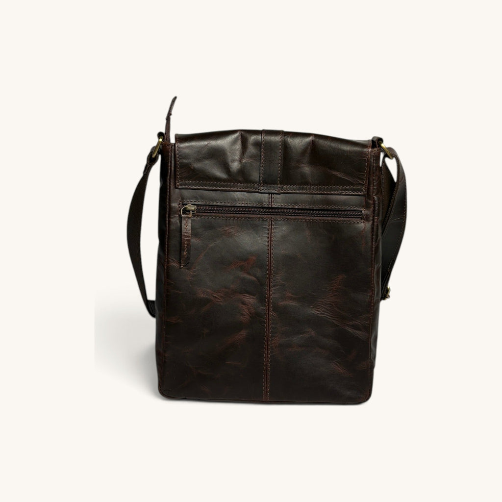 Buckle Messenger Satchel - Dark Brown