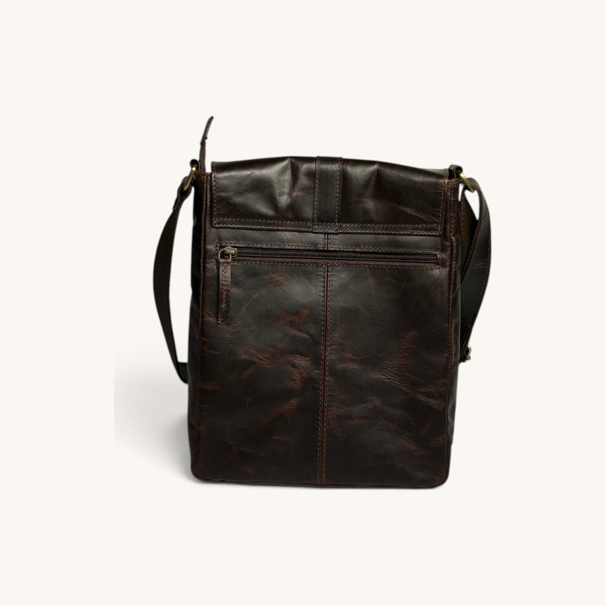 Buckle Messenger Satchel - Dark Brown