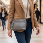 Concealed Carry Purse in Gray, worn [Gray]