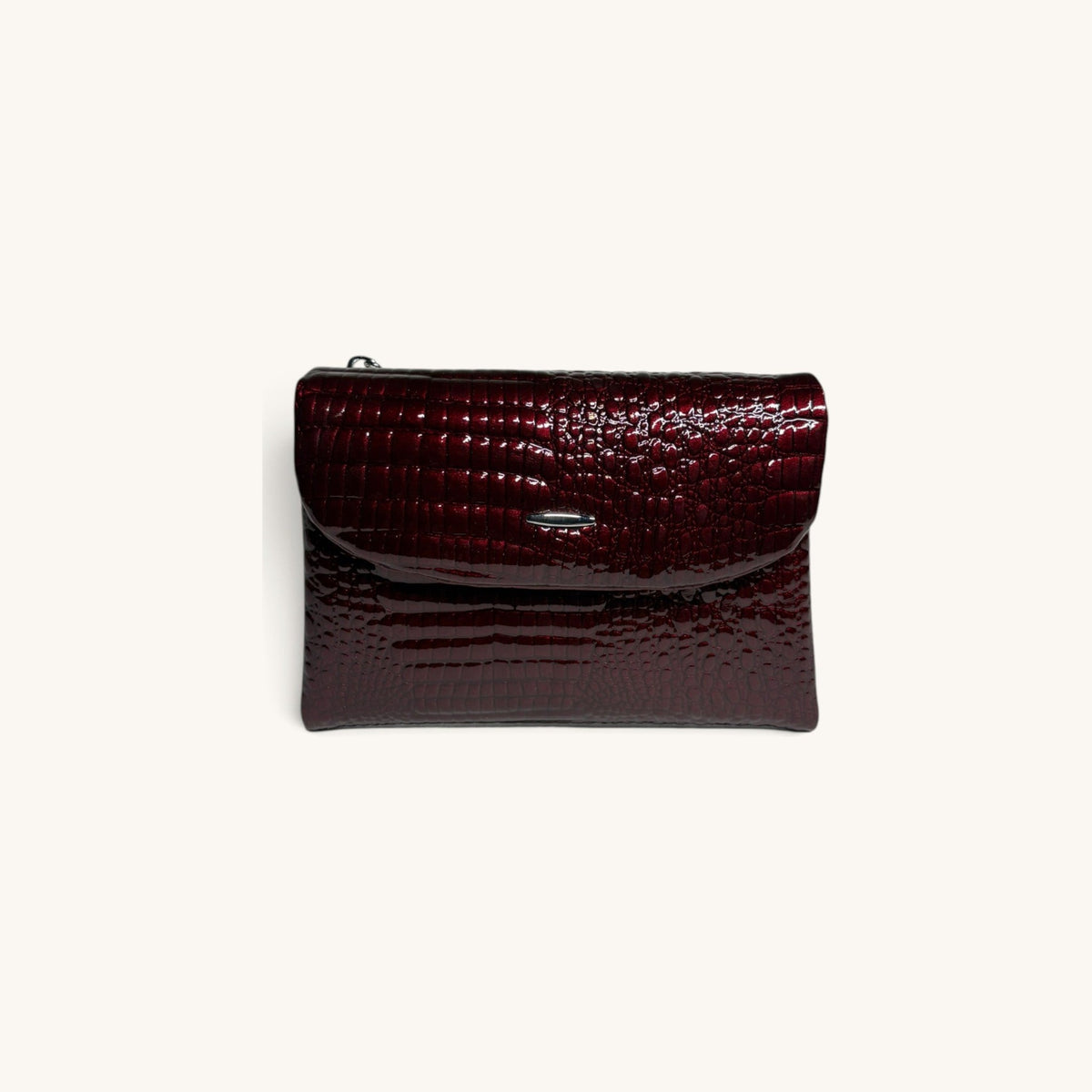 Croc-Embossed Clutch