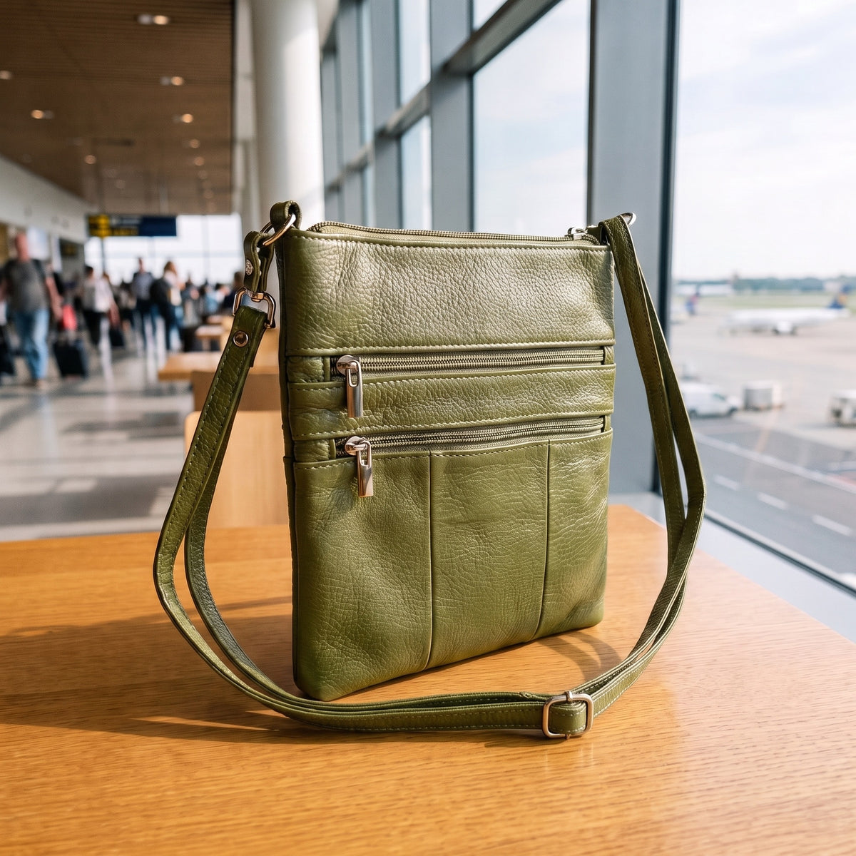 Everyday Travel Bag in Olive Green, back view [Olive Green]