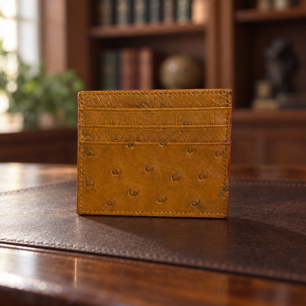 Exotic Card Case in Ostrich [Ostrich]