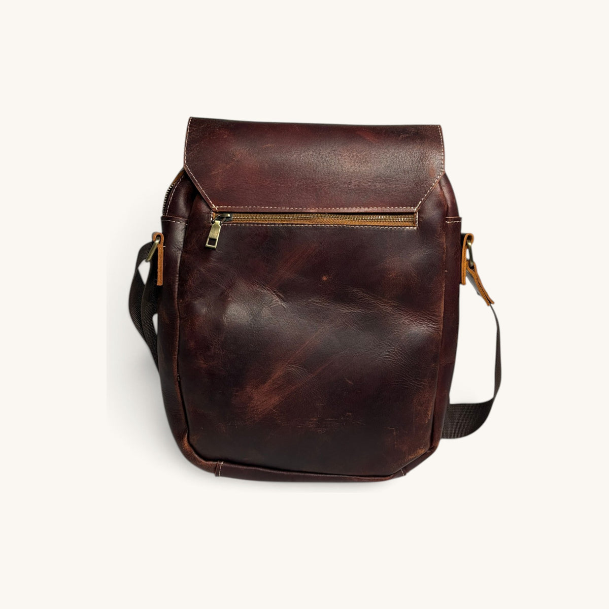Flap Messenger Satchel - Oxblood