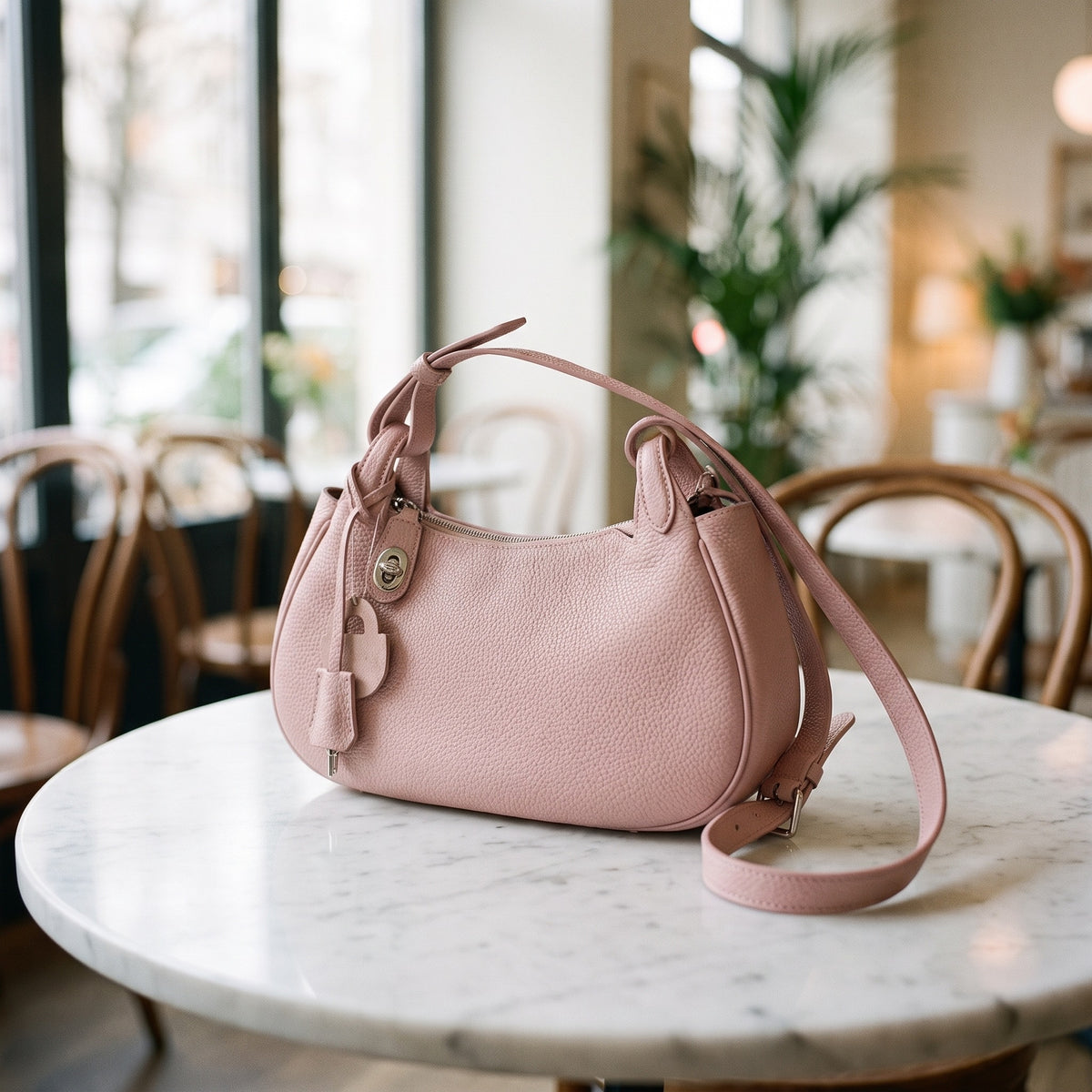 Key Purse in Pink, front view [Pink]