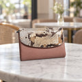 Snake-Embossed Flap Wallet in Pink [Pink]
