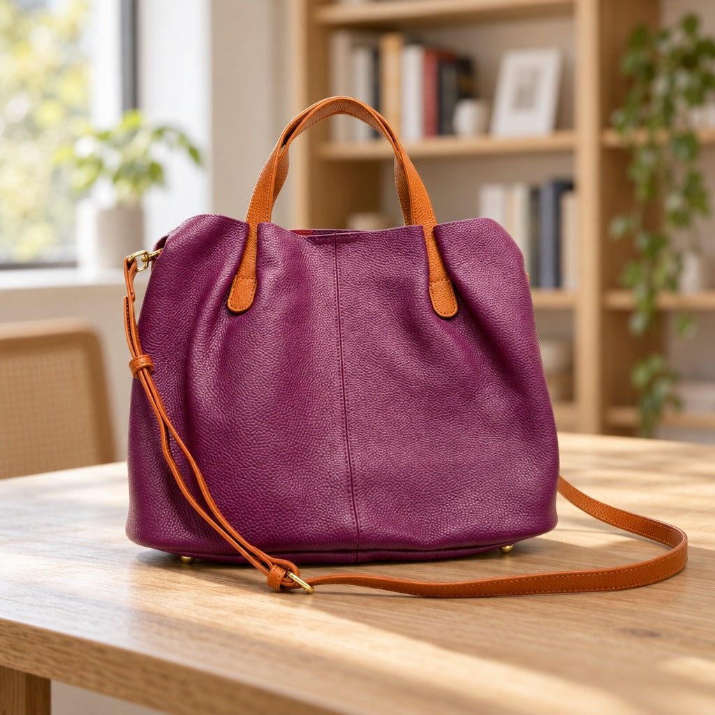 Tote Bag in Purple, front view [Purple]