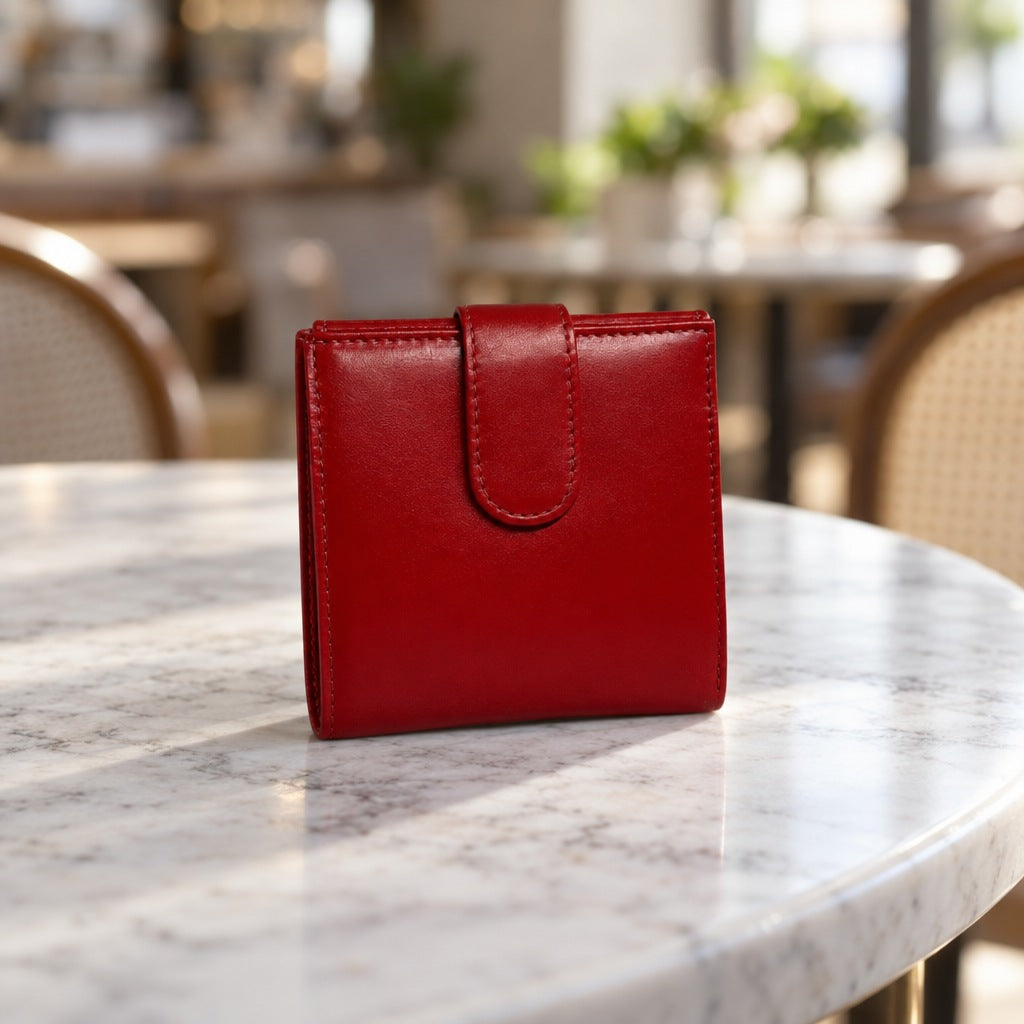 Square Flap Wallet in Red [Red]
