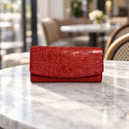 Crocodile Clutch Wallet in Red [Red]