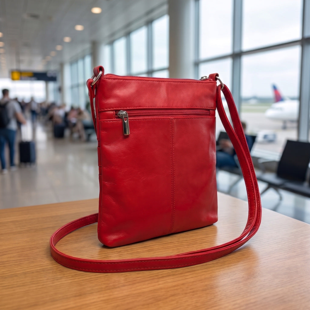 Everyday Travel Bag in Red, back view [Red]