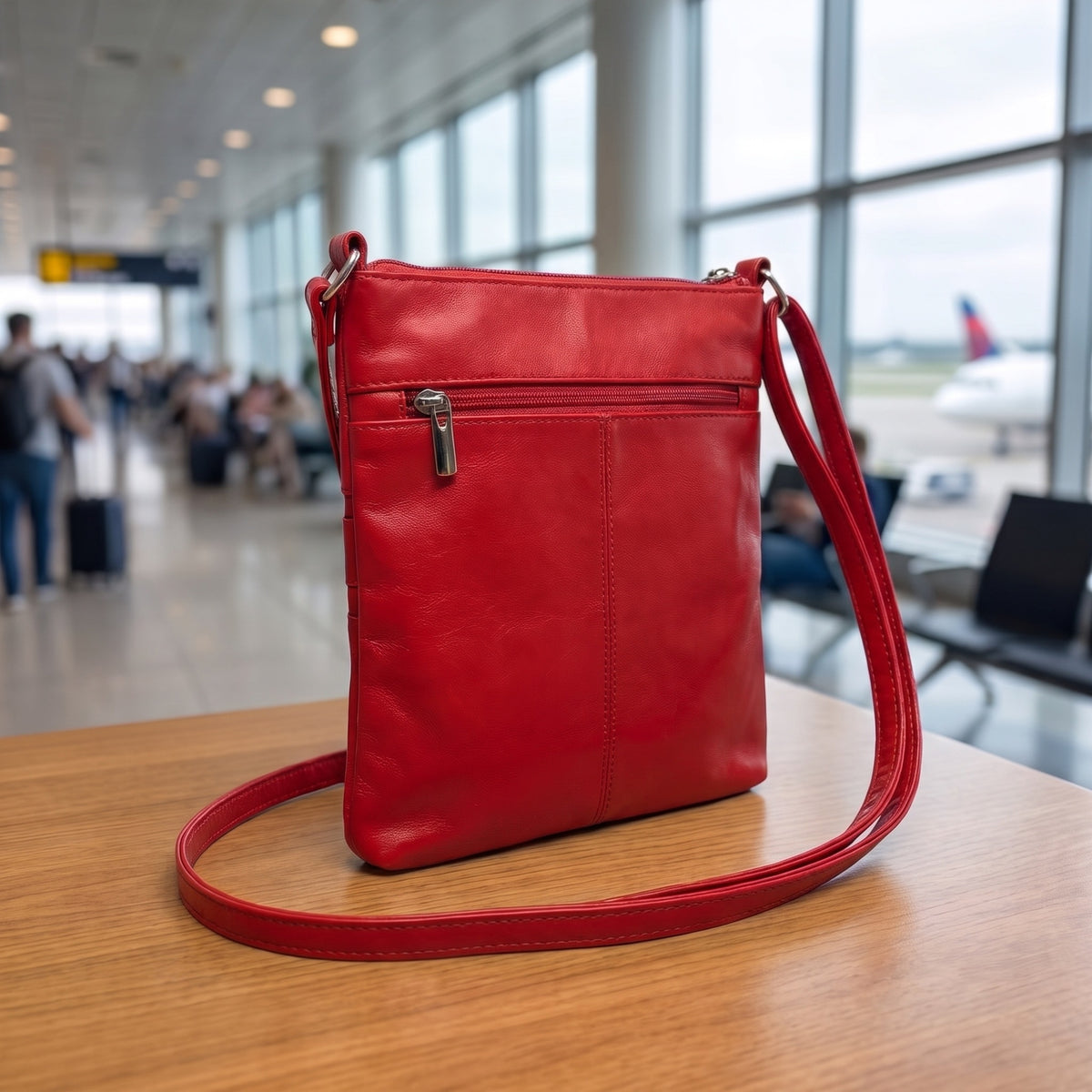Everyday Travel Bag in Red, back view [Red]