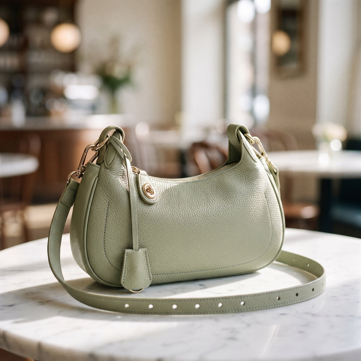 Key Purse in Sage, front view [Sage]