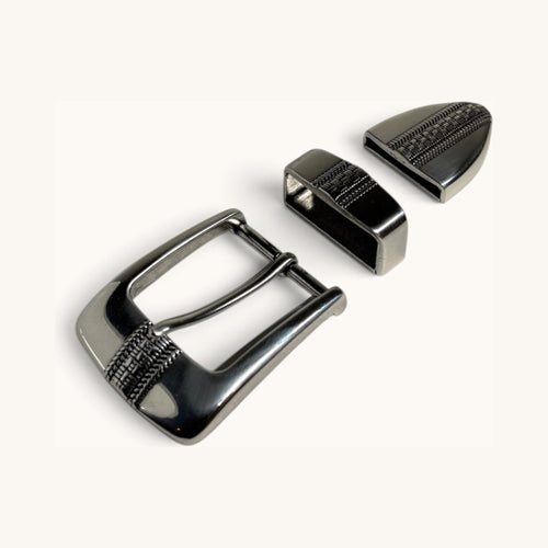 Braided Buckle Set - Silver Braided Buckle Set