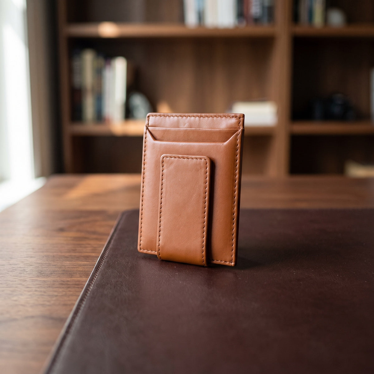 Magnetic Money Clip Card Holder in Tan [Tan]