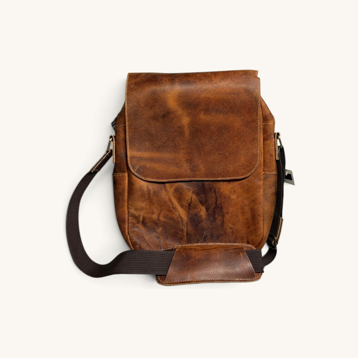 Flap Messenger Satchel - Tan