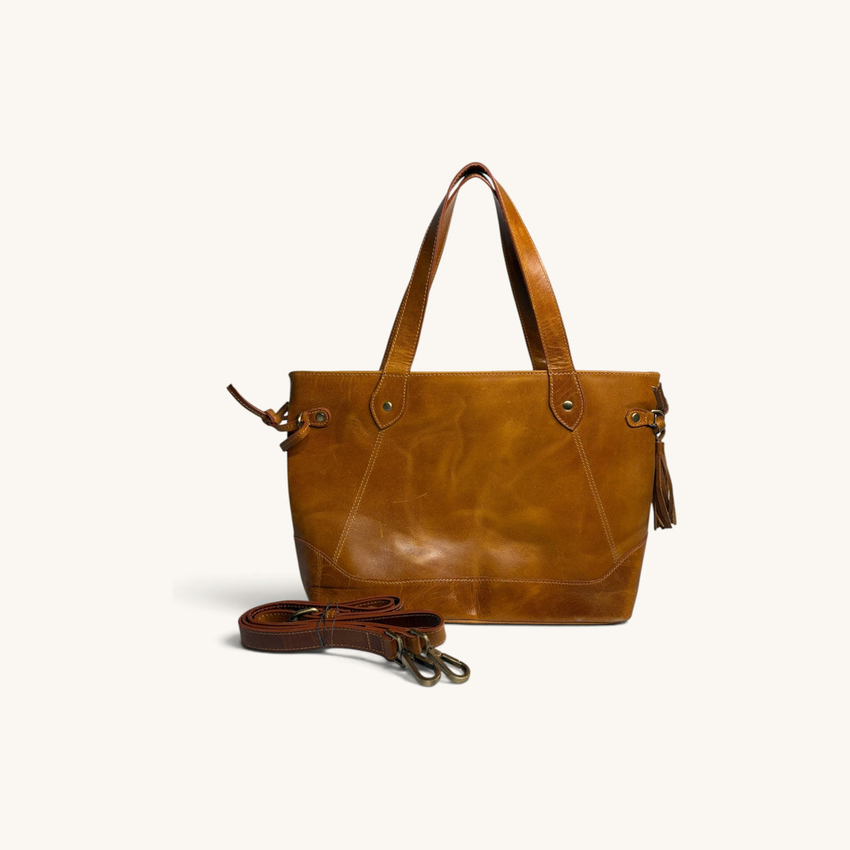 Leather Tote - Tan